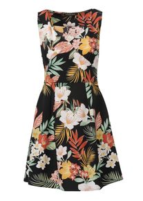 Koroshi Sommerkleid Damen Gr&ouml;&szlig;e 44 mischfarben / schwarz