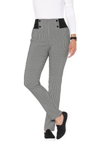 Damen Schlupfhose in formstabiler Bengalin-Qualit&auml;t schwarz-weiss-bedruckt