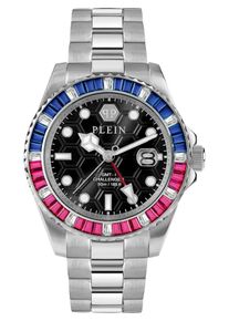 Philipp Plein, Hommes Montre &agrave; affichage analogique, bleu roi / rose / noir / argent