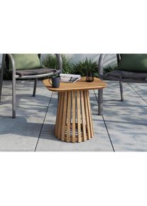 Ambia Garden Loungetisch , Akaziefarben , Holz , Akazie , Schichtholz , rechteckig , Rundrohr , 50x40x42 cm , Gartenm&ouml;bel, Gartentische, Loungetische