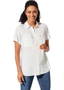 Damen Longbluse mit langen Seitenschlitzen weiss