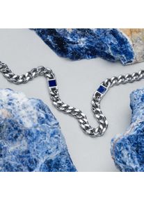 Holzkern Halsketten Herren Silber und Marmor