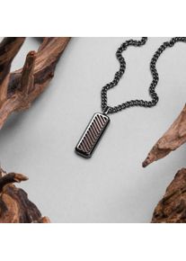 Holzkern Halsketten Herren Dunkelgrau und Walnuss