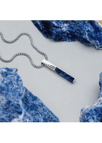 Holzkern Halsketten Herren Damast und Sodalith