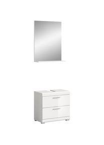 Welltime, Welltime Badm&ouml;bel-Set &raquo;Siena, 2 teilig, bestehend aus: Waschbeckenunterschrank, Spiegel&laquo; Set, TOPSELLER!, 2 Stk. tlg., wei&szlig; nb, wei&szlig; 