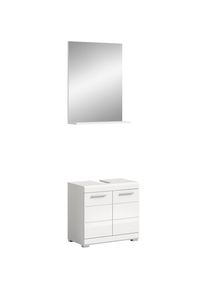 Welltime, Welltime Badm&ouml;bel-Set &raquo;Siena, 2 teilig, bestehend aus: Waschbeckenunterschrank, Spiegel&laquo; Set, TOPSELLER!, 2 Stk. tlg., wei&szlig; nb, wei&szlig; 