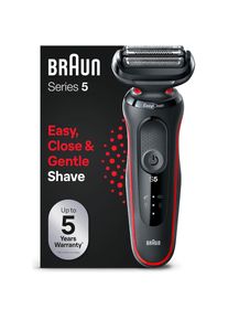 Braun, Elektrorasierer &raquo;Series 5 51-R1000s&laquo; EasyClean, Wet&Dry, schwarz, rot, Mit 5 Jahren Garantie (es gelten die AGB auf der Braun Website)