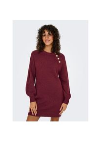 Only, Unisex, Only Midikleid &raquo;ONLEMMA LIFE LS BUTTON ONEC DRESS CC KNT&laquo; Sommerkleid, cabernet detail:melange, gold button, M, N-Gr, Kleid in Midil&auml;nge