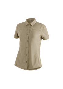 Maier Sports, Unisex, Funktionsbluse &raquo;Magos S/S W&laquo; Unisex Hemdbluse, atmungsaktives Freizeit-Hemd, Taillierter Schnitt, hellbraun, 50, Funktionales 