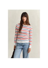 Gant, Unisex, Rundhalspullover &raquo;STRETCH COTTON CABLE STRIPE C-NECK&laquo;, multicolor, S, Strickpullover von Gant