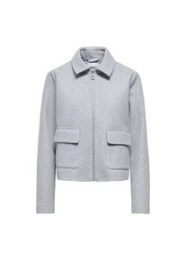 Only, Unisex, Only Kurzjacke &raquo;ONLVELA ZIP SHORT JACKET OTW&laquo;, light grau melange, XL, Kurze Jacke von Only