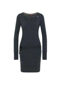 Ragwear, Unisex, Jerseykleid &raquo;ALEXA&laquo; mit Kordelzug und kontrastigen Zierperlen-Besatz, schwarz 1010, XS (34), N-Gr, Vegan hergestelltes Shirtkleid "