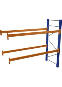 Palettenregal, blau/orange, HxBxT 2500 x 2700 x 1100 mm, Fachlast 1545 kg, Anbauregal Schulte