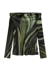 Mango Bluse 'DONNY' Damen Gr&ouml;&szlig;e L hellgr&uuml;n / dunkelgr&uuml;n / schwarz
