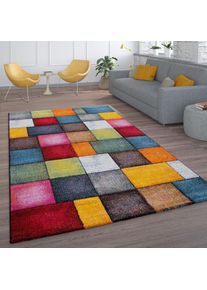 Paco Home, Teppich &raquo;Smaragd 753&laquo; rechteckig 13 mm H&ouml;he Kurzflor, 3D-Design, mit Karo Muster, auch als L&auml;ufer erh&auml;ltlich, mehrfarbig, Polypropylen (PP)