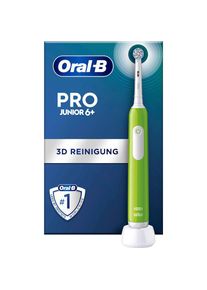 Oral-B, Elektrische Zahnb&uuml;rste &raquo;Pro Junior&laquo; 1 Stk. Aufsteckb&uuml;rsten Drucksensor, gr&uuml;n, Zahn&auml;rzte empfehlen: B&uuml;rstenkopf alle 3 Monate wechseln f&uuml;r 100%
