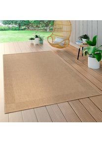 Paco Home, Teppich &raquo;Waregem 621&laquo; rechteckig 4 mm H&ouml;he Flachgewebe, meliert, mit Bord&uuml;re, Outdoor geeignet, Wohnzimmer, beige, Polypropylen, 4 mm