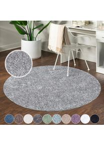 Carpet City, Hochflor-Teppich &raquo;City Shaggy&laquo; rund 30 mm H&ouml;he Teppich Langflor, Uni, Shaggy, flauschig-weich, grau, Polypropylen, 30 mm