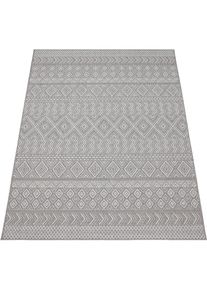 Paco Home, Teppich &raquo;Vermont 190&laquo; rechteckig 4 mm H&ouml;he Flachgewebe, modernes Design mit Rauten, gesteift, Outdoor geeignet, grau, Polypropylen, 4 mm
