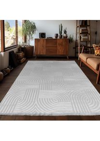 Ayyildiz Teppiche, Teppich &raquo;SAHARA 1112&laquo; rechteckig 12 mm H&ouml;he L&auml;ufer, Pflegeleicht / Strapazierf&auml;hig / Trend Colors/ Wohnzimmer, silberfarben, 