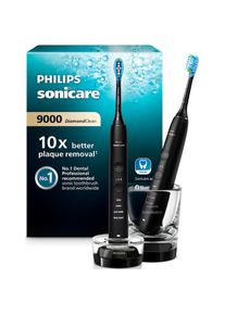 PHILIPS SONICARE, Elektrische Zahnb&uuml;rste &raquo;HX9914&laquo; 2 Stk. Aufsteckb&uuml;rsten DiamondClean Premium Schallzahnb&uuml;rste, Doppelpack inkl. Ladeglas, schwarz, 