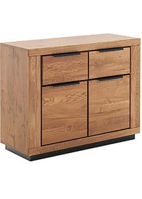 Mca Living, MCA living Kommode &raquo;Greno Kommode II&laquo; 1 Stk. tlg. durchgehende Lamelle, naturfarben, Holzwerkstoff, Massivholz, B/H/T: 102 cm x 80 cm x 40