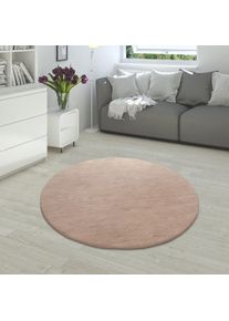 Paco Home, Fellteppich &raquo;Rabbit 780&laquo; rund 26 mm H&ouml;he Kunstfell, Kaninchenfell-Haptik, echter Kuschelteppich, Uni-Farben, beige, Polyester, 26 mm