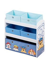 Roba, Roba Kinderregal &raquo;PAW Patrol, weiss&laquo; inklusive 5 Stoffboxen in 2 Gr&ouml;ssen, wei&szlig;, B/H/T: 64 cm x 60 cm x 30 cm