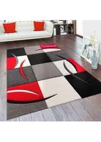 Paco Home, Teppich &raquo;Diamond 665&laquo; rechteckig 17 mm H&ouml;he Karo Muster, 3D-Design, auch als L&auml;ufer, Wohnzimmer, Schlafzimmer, rot, Polypropylen (PP), 17 