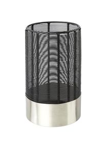 Goodproduct, GOODproduct Windlicht &raquo;Kerzenhalter Alienor&laquo; aus Metall, mit Draht-Struktur, schwarz, silberfarben, Metall, B/H/T: 22 cm
