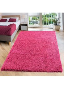Sanat, Hochflor-Teppich &raquo;LOCA&laquo; rechteckig 30 mm H&ouml;he Wohnzimmer, Langflor, Shaggy, Schlafzimmer, pink, Kunstfaser, 30 mm