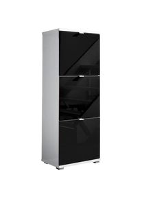 Germania, Germania Schuhschrank &raquo;COLORADO&laquo;, wei&szlig;, schwarz hochglanz, B/H/T: 53 cm x 132 cm x 30 cm