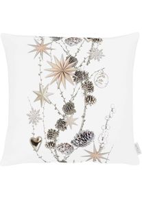 Apelt, Apelt Dekokissen &raquo;6204&laquo;, natur, wei&szlig;, bedruckt, Baumwolle, 1 Stk.