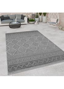 Paco Home, Teppich &raquo;Vermont 184&laquo; rechteckig 4 mm H&ouml;he Flachgewebe, modernes Design mit Rauten, gesteift, Outdoor geeignet, anthrazit, Polypropylen, 4 