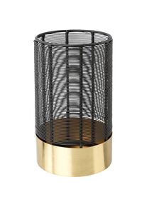 Goodproduct, GOODproduct Windlicht &raquo;Kerzenhalter Alienor&laquo; aus Metall, mit Draht-Struktur, schwarz, goldfarben, Metall, B/H/T: 22 cm