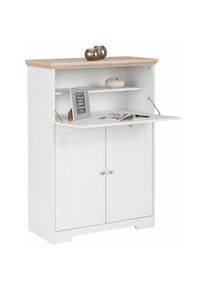 Home Affaire, Home Affaire Sekret&auml;r &raquo;Nanna&laquo; im modernen Landhausstil, wei&szlig;, sonoma eiche, B/H/T: 81 cm x 116 cm x 39 cm