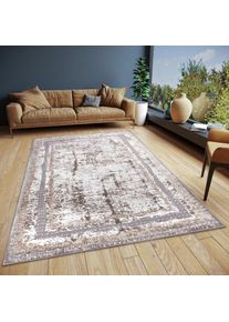 Hanse Home, Hanse Home Teppich &raquo;Classic&laquo; rechteckig 13 mm H&ouml;he Vintage, Orient, pflegeleicht, robust, gl&auml;nzend, wei&szlig;,creme,silber, Polyester, 13 mm