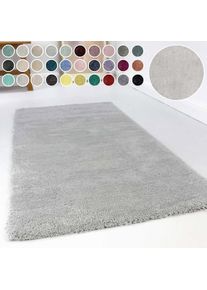 Esprit, Hochflor-Teppich &raquo;Relaxx ESP-4150&laquo; rechteckig 25 mm H&ouml;he Wohnzimmer, sehr grosse Farbauswahl, weicher dichter Hochflor, hellgrau, Kunstfaser, 