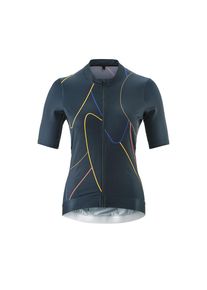 Gonso, Unisex, Radtrikot &raquo;Road Jersey Print W&laquo; Unisex Fahrradtrikot kurzarm, Full-Zip Trikot, R&uuml;ckentasche, Slim Fit, nachtblau, 38, Enganliegende 