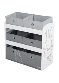 Roba, Roba Kinderregal &raquo;miffy , grau&laquo; inklusive 5 Stoffboxen in 2 Gr&ouml;ssen, grau, MDF, B/H/T: 64 cm x 67 cm x 30 cm