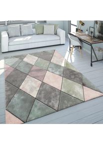 Paco Home, Teppich &raquo;Lara 238&laquo; rechteckig 16 mm H&ouml;he Kurzflor, Pastell-Farben, handgefertigter Konturenschnitt, mehrfarbig, Polypropylen (PP), 16 mm