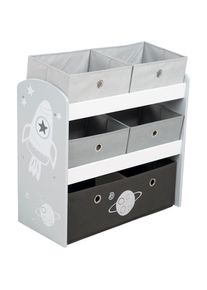 Roba, Roba Kinderregal &raquo;Rakete, grau&laquo; inklusive 5 Stoffboxen in 2 Gr&ouml;ssen, grau, MDF, B/H/T: 64 cm x 67 cm x 30 cm