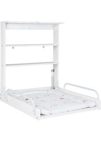 Roba, Roba Wickelregal &raquo;Wandwickelregal klappbar, inkl. Wickelunterlage Vogeltanz&laquo; bis 15 kg zur Montage an die Wand 67 cm, wei&szlig;