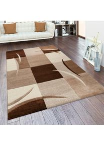 Paco Home, Teppich &raquo;Diamond 665&laquo; rechteckig 17 mm H&ouml;he Karo Muster, 3D-Design, auch als L&auml;ufer, Wohnzimmer, Schlafzimmer, braun, Polypropylen (PP), 17