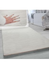 Paco Home, Fellteppich &raquo;Rabbit 780&laquo; rechteckig 26 mm H&ouml;he Kunstfell, Kaninchenfell-Haptik, ein echter Kuschelteppich, Uni-Farben, cream, Polyester, 26