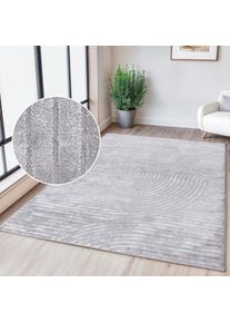 Goodproduct, GOODproduct Teppich &raquo;Luvu, mit Hoch-Tief-Struktur&laquo; rechteckig 12 mm H&ouml;he Modernes Design, Boho-Charme, dezenter Glanz, Wohnzimmer, 