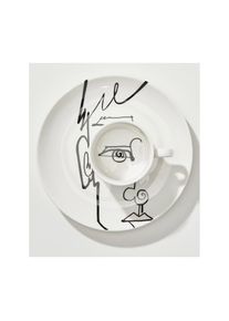 Ackerman Geschirr-Set, wei&szlig;, schwarz, Porzellan