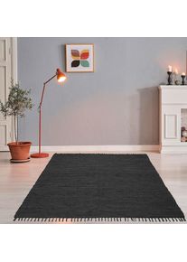 Theko, Theko Teppich &raquo;Happy Cotton Fleckerl, handgewebt&laquo; rechteckig 5 mm H&ouml;he Flachgewebe, reine Baumwolle, meliert, mit Fransen, auch als L&auml;ufer, 