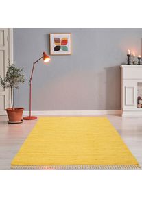 Theko, Theko Teppich &raquo;Happy Cotton Fleckerl, handgewebt&laquo; rechteckig 5 mm H&ouml;he Flachgewebe, reine Baumwolle, meliert, mit Fransen, auch als L&auml;ufer, 