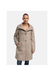 Manisa, Unisex, Manisa Wollmantel mit Stehkragen, taupe, 54, Wollmantel in Fischgr&auml;toptik mit cleaner Silhouette von Manisa